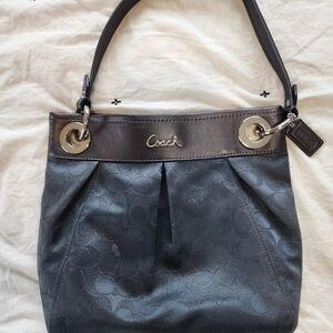 Coach Ashley Lurex Signature Charcoal Crossbody Bag